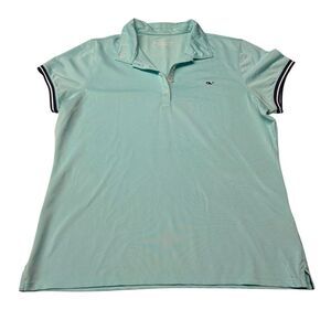 Vineyard Vines Women’s Size M Performance Polo Shirt Aqua‎ Blue Preppy Golf